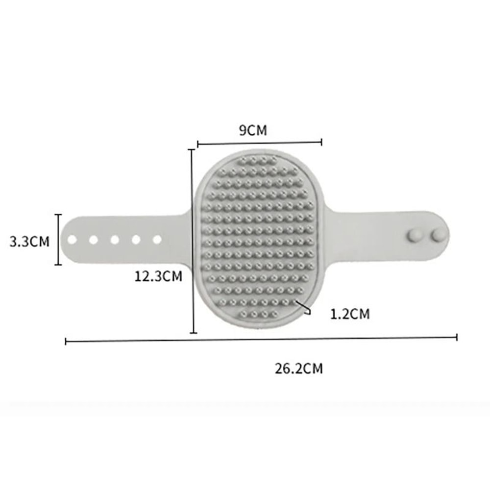 Adjustable Ring Handle Pet Grooming Brush Rubber Bristle Shedding And Bath Comb For Dogs And Cats 8
