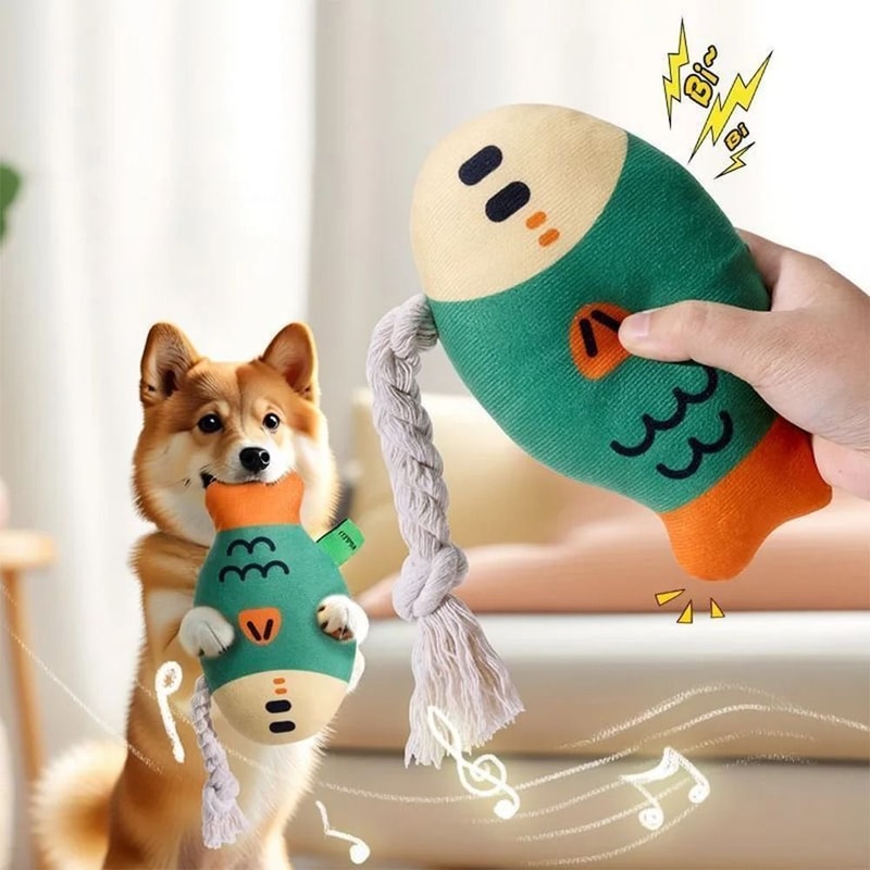 Animal Shape Squeaky Dog Toy Soft Plush Chew And Dental Training Toy For Puppies And Dogs 1