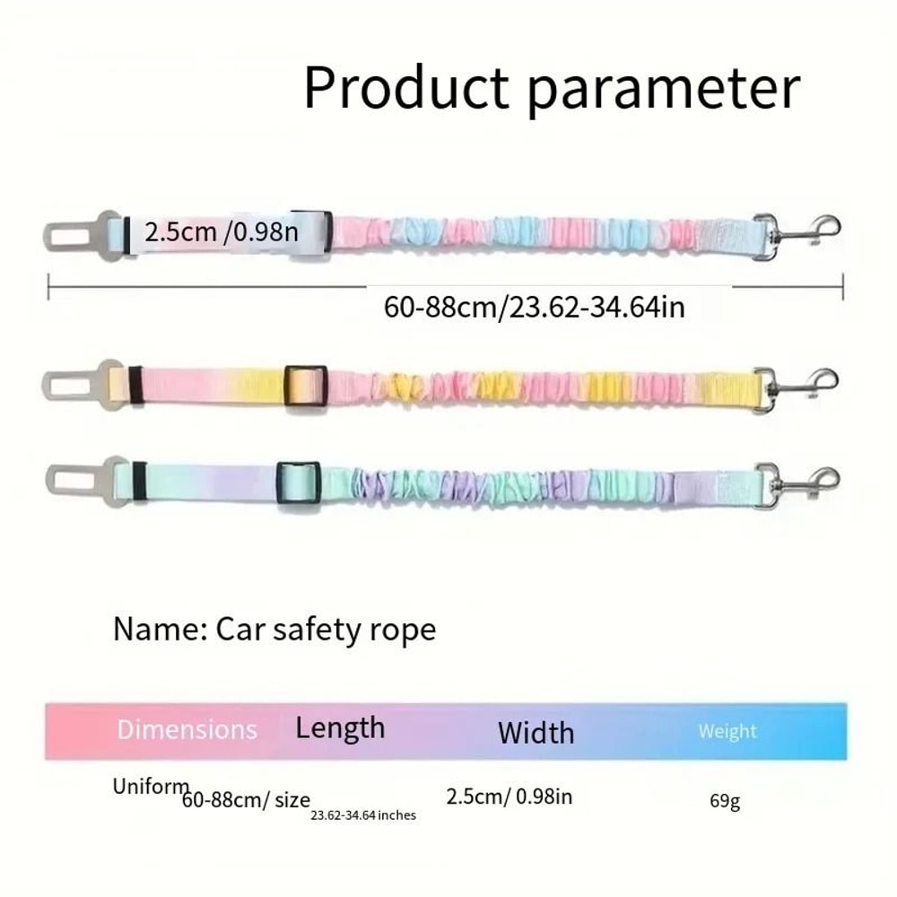 Adjustable Dog Car Seat Belt Gradient Safety Leash For Travel And Vehicle Protection 4