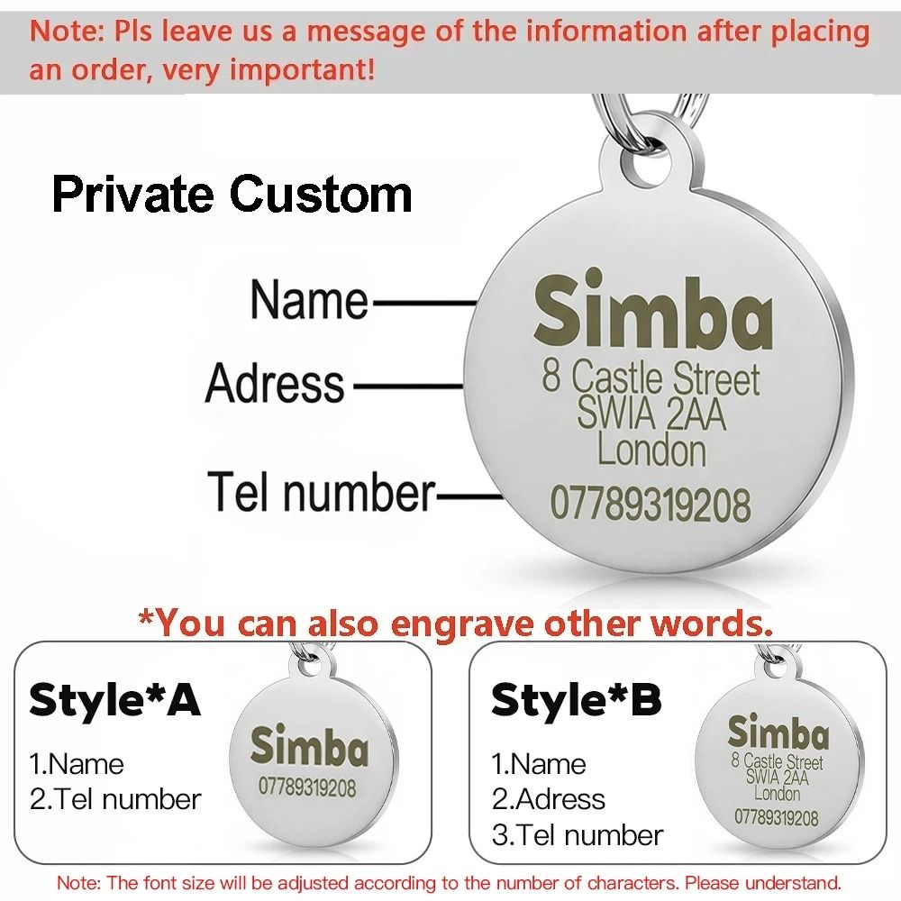 Personalized Pet ID Tag Engraved Glitter Paw Collar Pendant For Dogs And Cats 10