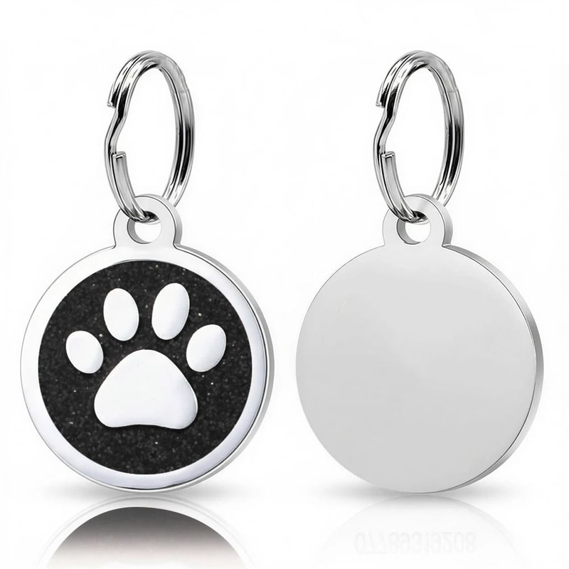 Personalized Pet ID Tag Engraved Glitter Paw Collar Pendant For Dogs And Cats 5
