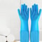 Extended Silicone Pet Grooming Gloves Hair Removal And Bathing Brush For Dogs And Cats 0
