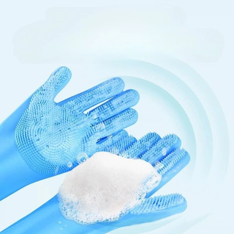 Extended Silicone Pet Grooming Gloves Hair Removal And Bathing Brush For Dogs And Cats 3