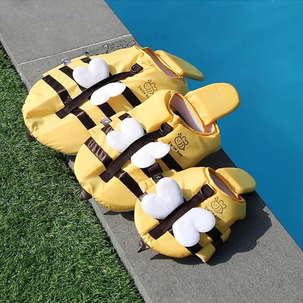 Little Bee Dog Life Jacket Waterproof Summer Swimsuit Harness For Puppies And Dogs 3