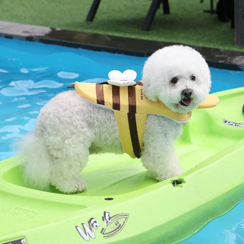 Little Bee Dog Life Jacket Waterproof Summer Swimsuit Harness For Puppies And Dogs 6
