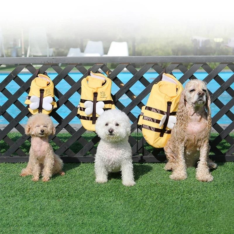 Little Bee Dog Life Jacket Waterproof Summer Swimsuit Harness For Puppies And Dogs 7