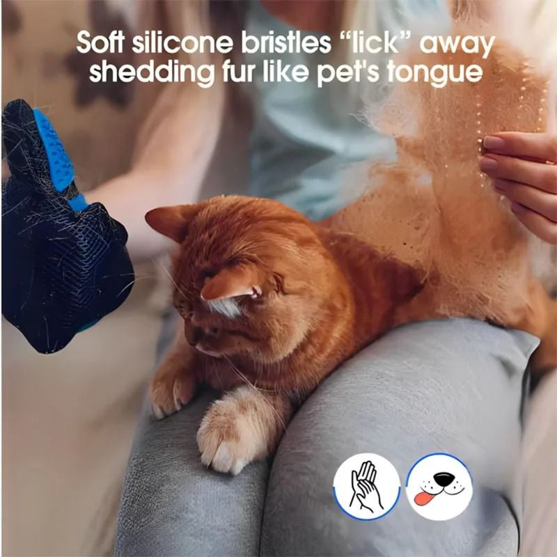 Deshedding Pet Grooming Glove Hair Removal Massage Brush For Dogs And Cats 10