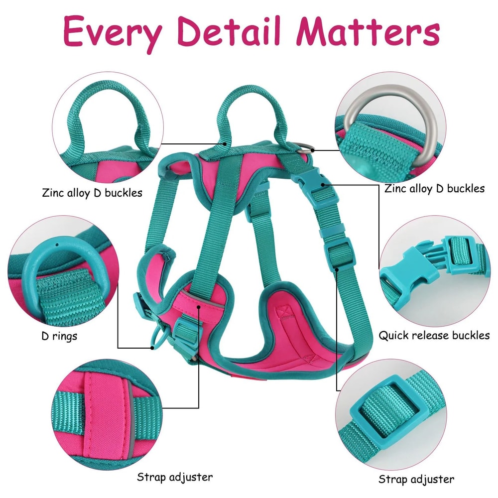 Breathable No Pull Dog Harness Adjustable Chest Strap Vest For Small Medium And Large Dogs 11