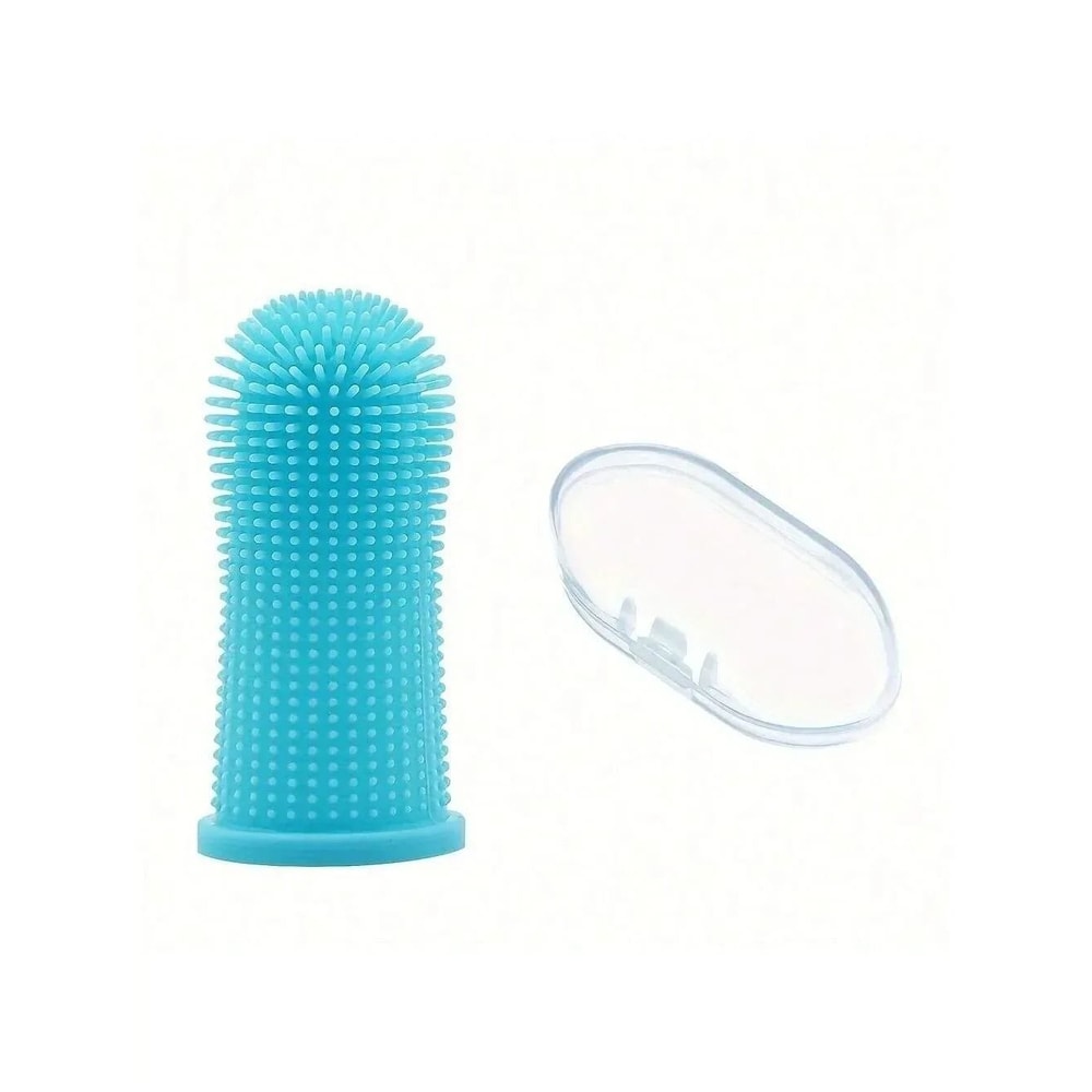 Soft Silicone Pet Finger Toothbrush Oral Cleaning Brush For Dogs And Cats 1