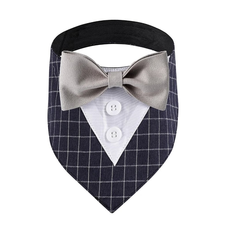 Sucado Formal Dog Bandana Tuxedo Adjustable Wedding And Party Scarf For Pets 2