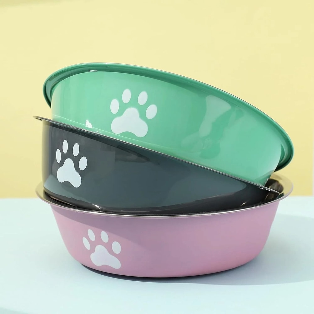 Stainless Steel Dog Feeding Bowl Non Slip Food And Water Dish For Dogs And Cats 4
