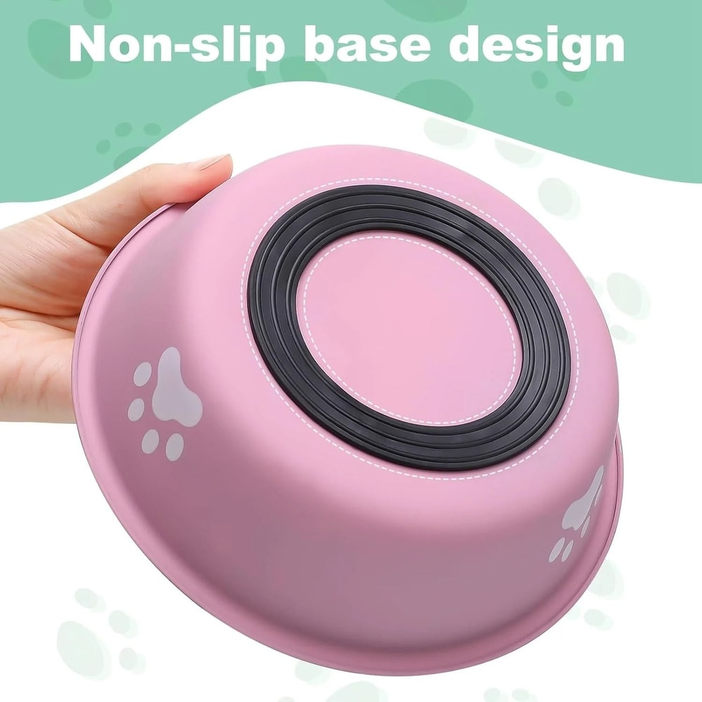 Stainless Steel Dog Feeding Bowl Non Slip Food And Water Dish For Dogs And Cats 5