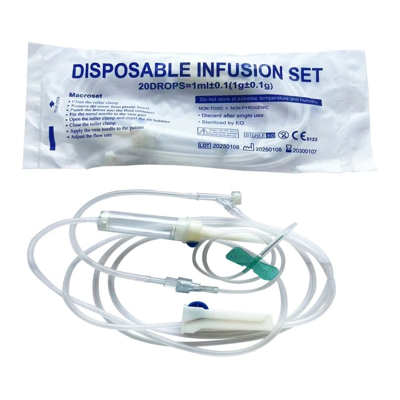 Disposable Animal Infusion Set Extended Veterinary Drip Tube With Screw Mouth Connector 8