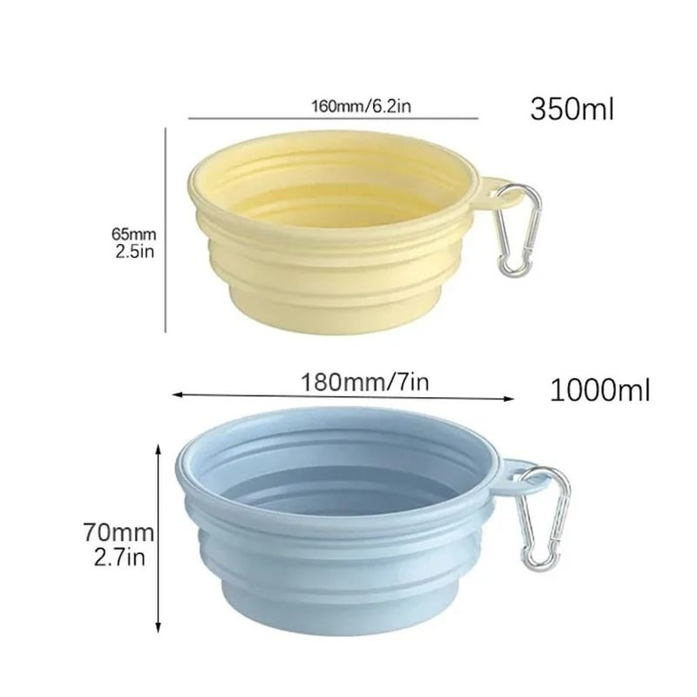 Collapsible Silicone Travel Dog Bowl Portable Folding Food And Water Bowl For Dogs And Cats 8