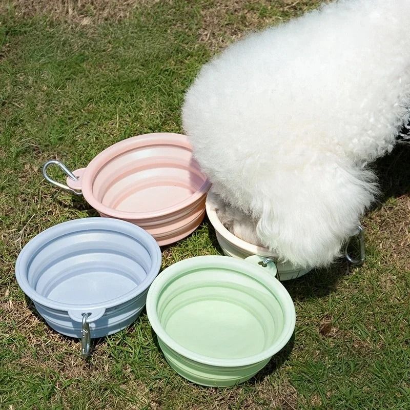 Collapsible Silicone Travel Dog Bowl Portable Folding Food And Water Bowl For Dogs And Cats 9