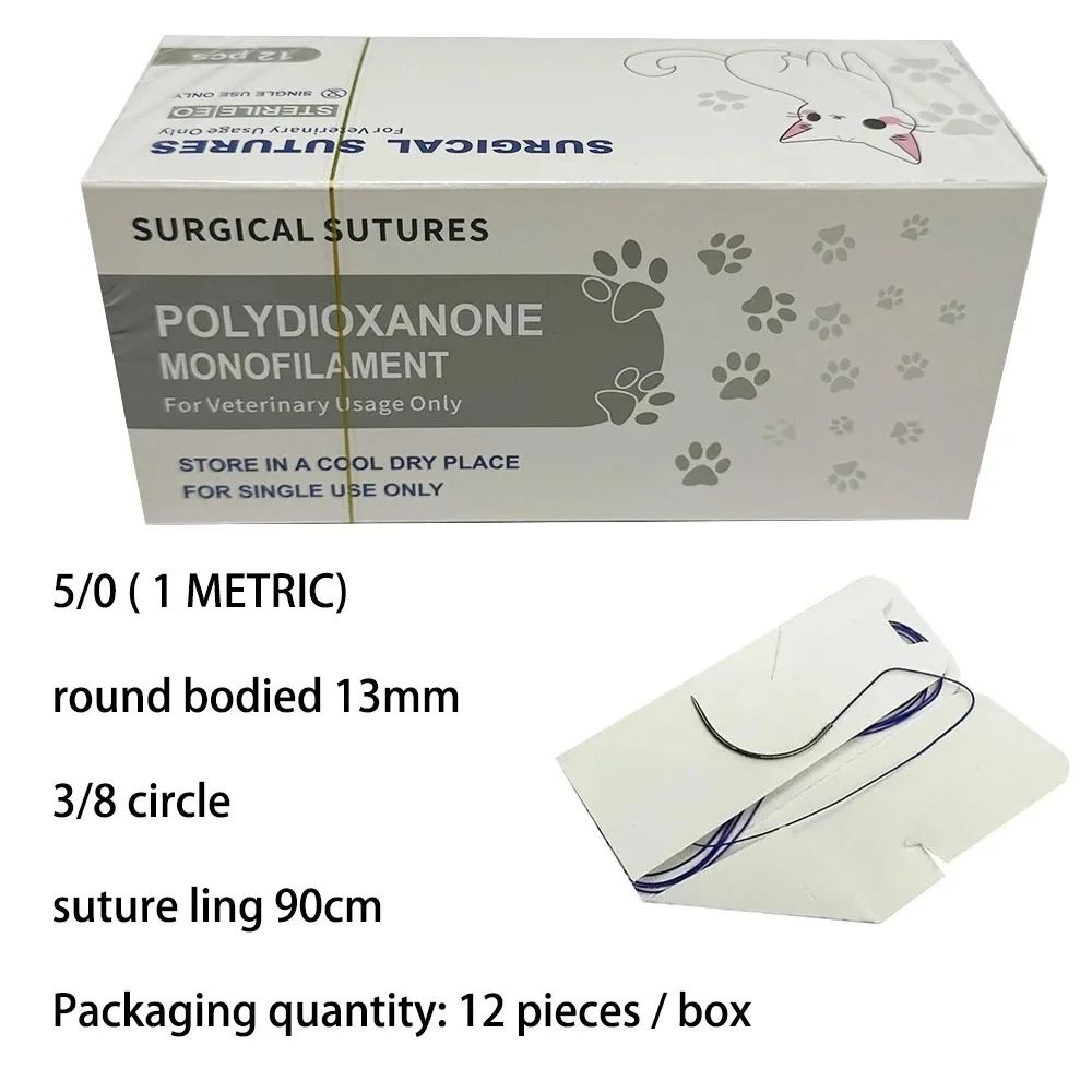 Veterinary Absorbable Suture Thread Kit With Needle For Pet Surgery Training And Practice 6