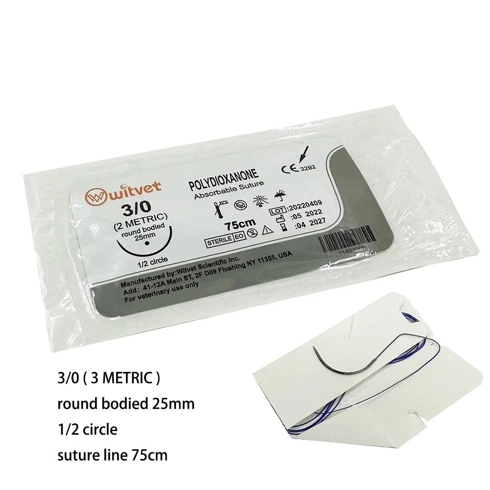 Veterinary Absorbable Suture Thread Kit With Needle For Pet Surgery Training And Practice 14