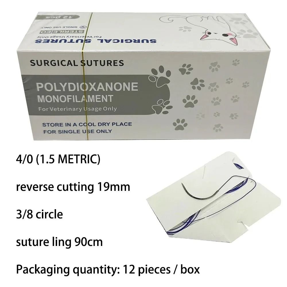 Veterinary Absorbable Suture Thread Kit With Needle For Pet Surgery Training And Practice 9