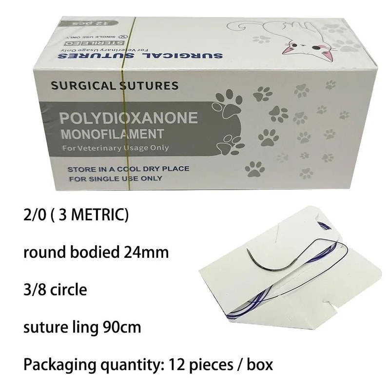 Veterinary Absorbable Suture Thread Kit With Needle For Pet Surgery Training And Practice 11