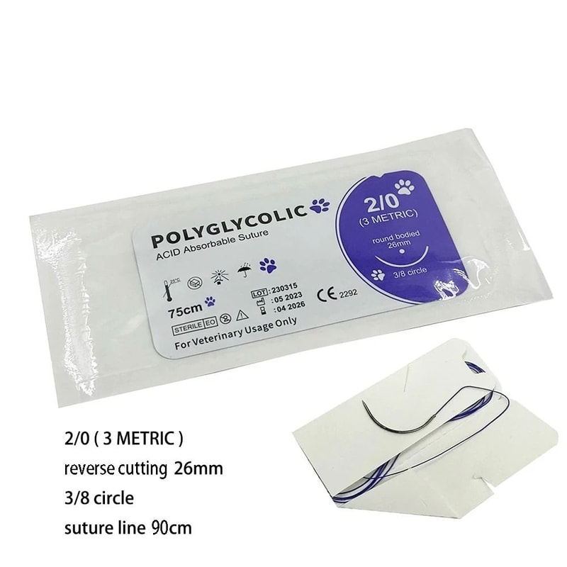Veterinary Absorbable Suture Thread Kit With Needle For Pet Surgery Training And Practice 1
