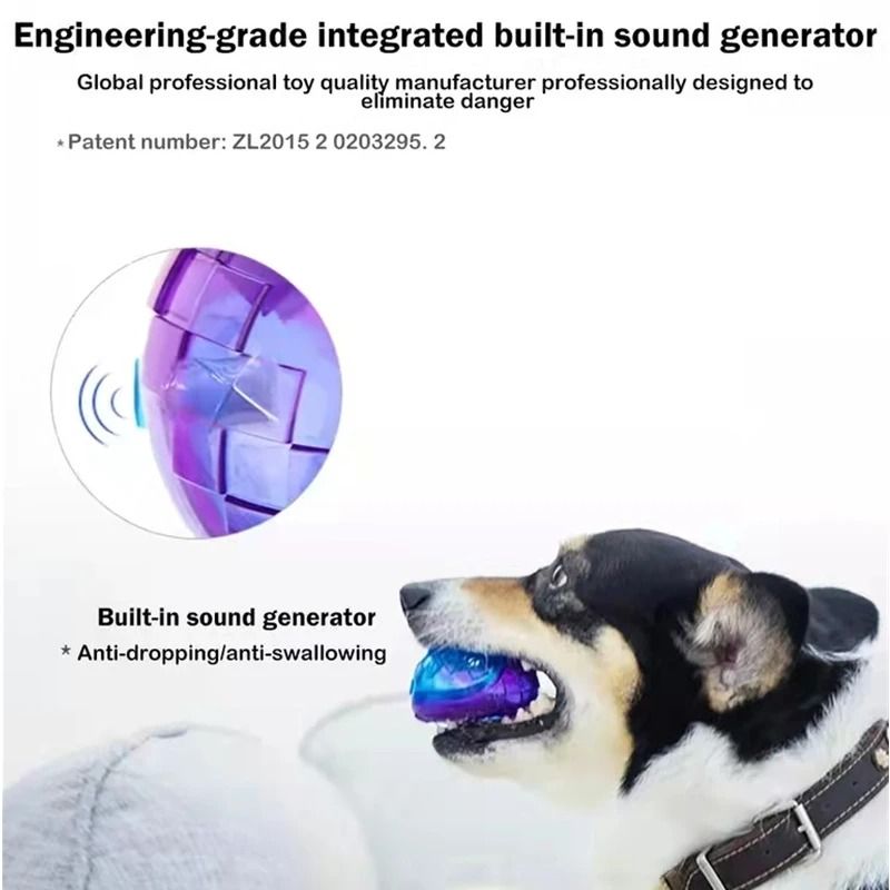 Natural Rubber Squeaky Dog Chew Toy Interactive Ball For Small And Medium Dogs 5