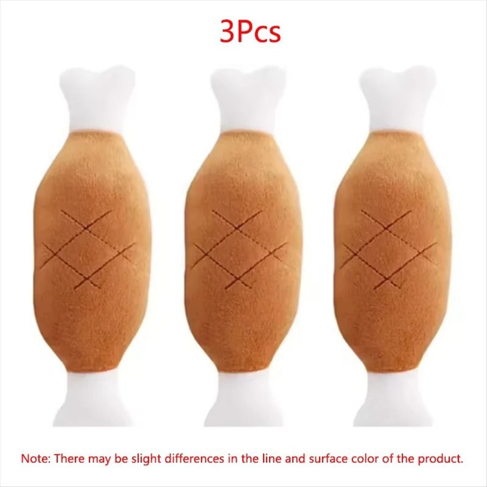 Interactive Plush Squeaky Dog Toy Chicken Leg Bone Shape Toy For Dogs And Cats 3
