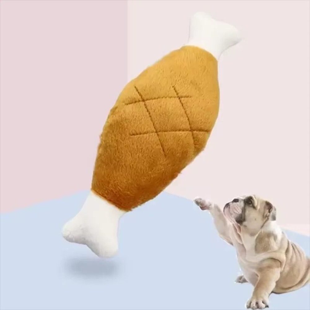 Interactive Plush Squeaky Dog Toy Chicken Leg Bone Shape Toy For Dogs And Cats 6