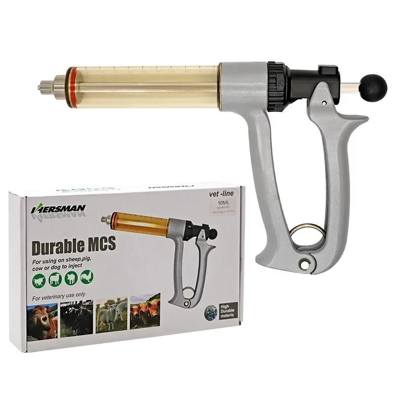 Semi Automatic Veterinary Vaccine Syringe Adjustable Livestock Injection Syringe For Cattle And She 0