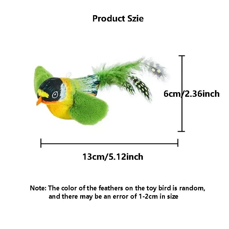 Interactive Cat Plush Toy With Bird Sound And Elastic Rope For Boredom Relief 6