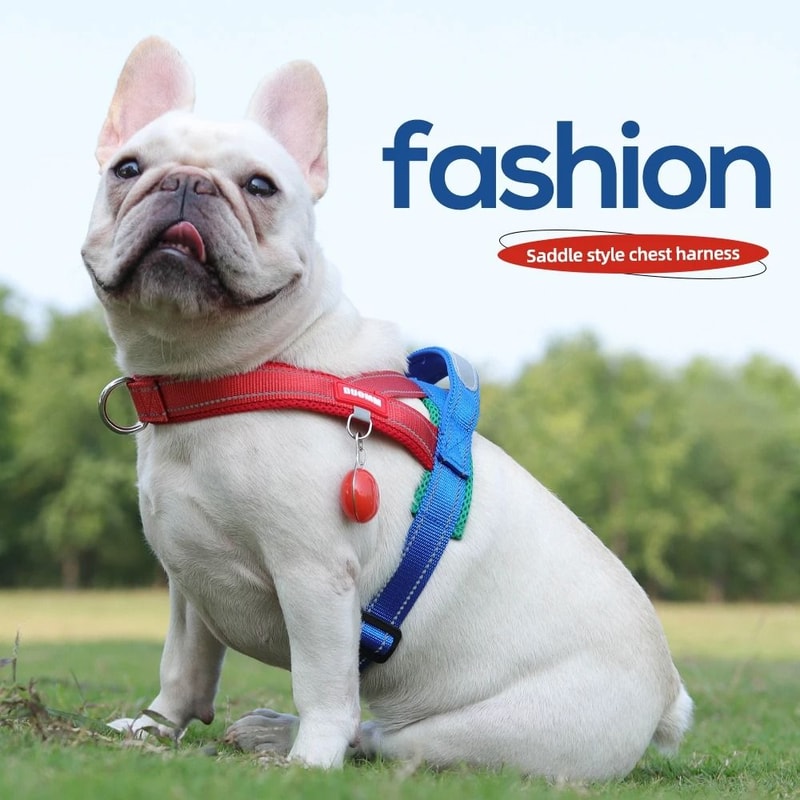 Reflective Dog Chest Harness Nylon Outdoor Walking Harness With Handle For Dogs 0