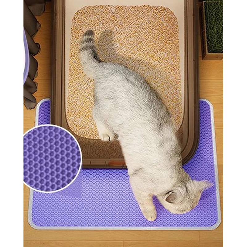 Waterproof Double Layer Cat Litter Mat Non Slip Litter Trapping Pad For Cats 0