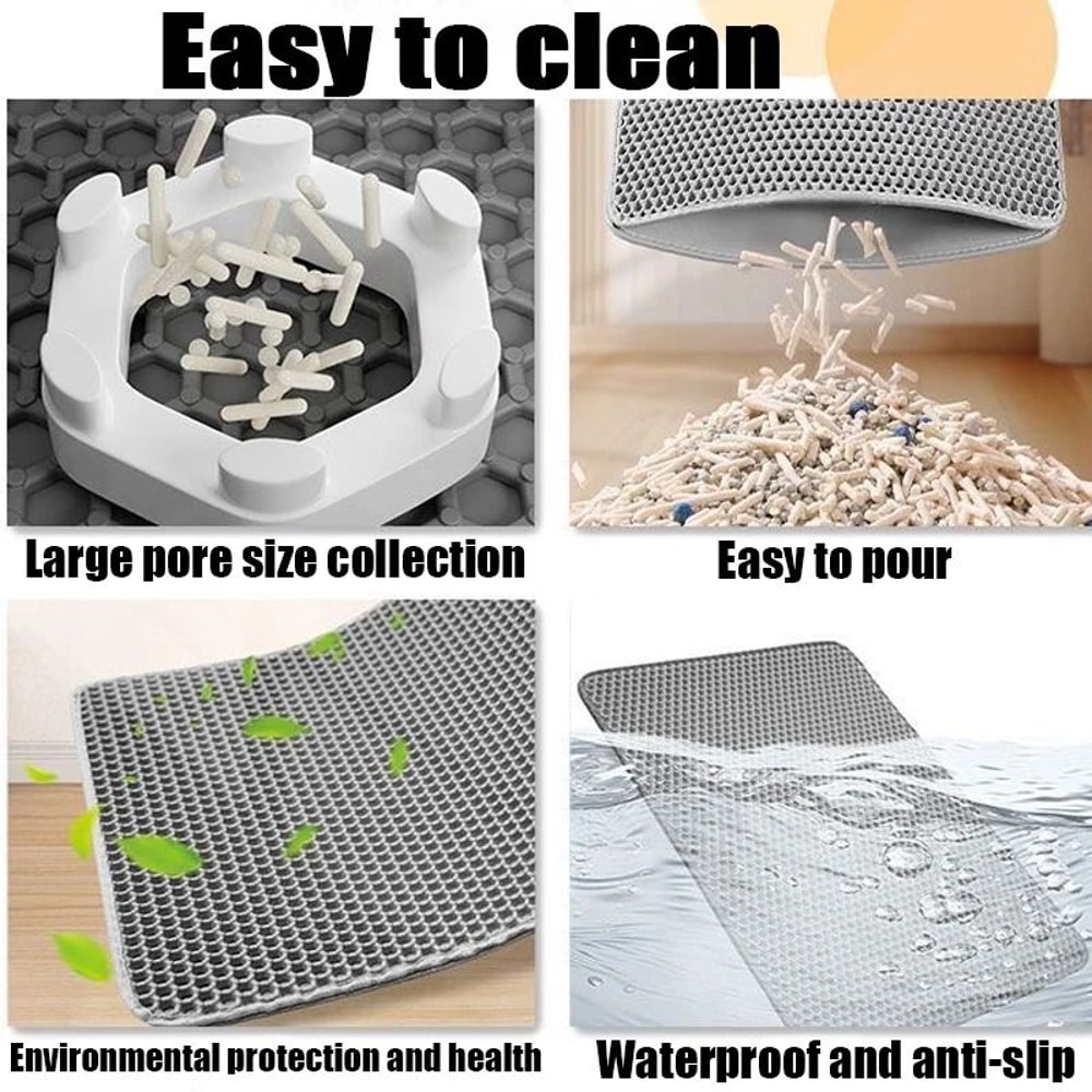 Waterproof Double Layer Cat Litter Mat Non Slip Litter Trapping Pad For Cats 7