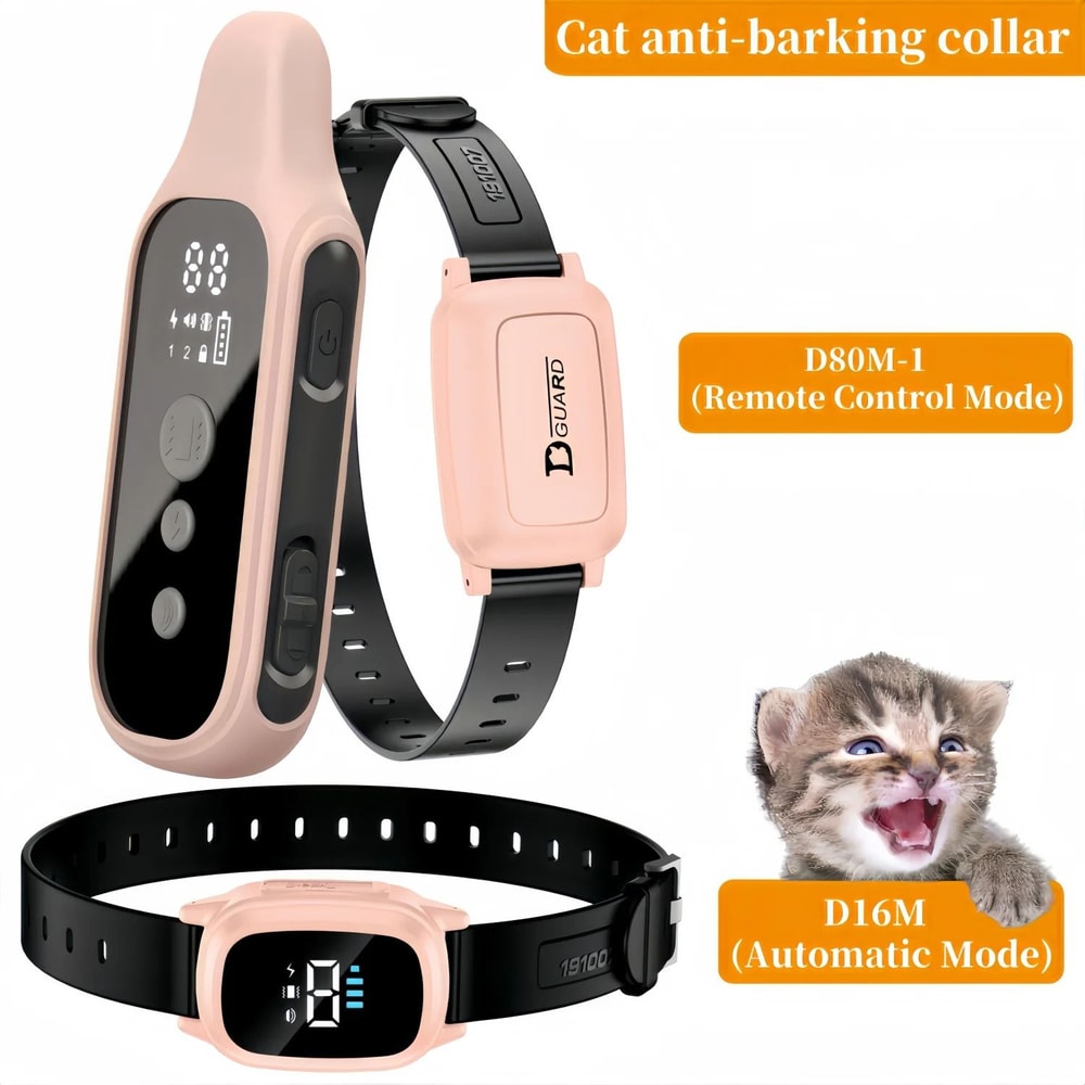 YHLC Cat Anti Meowing Collar Automatic No Shock Vibration Training Collar For Cats 4