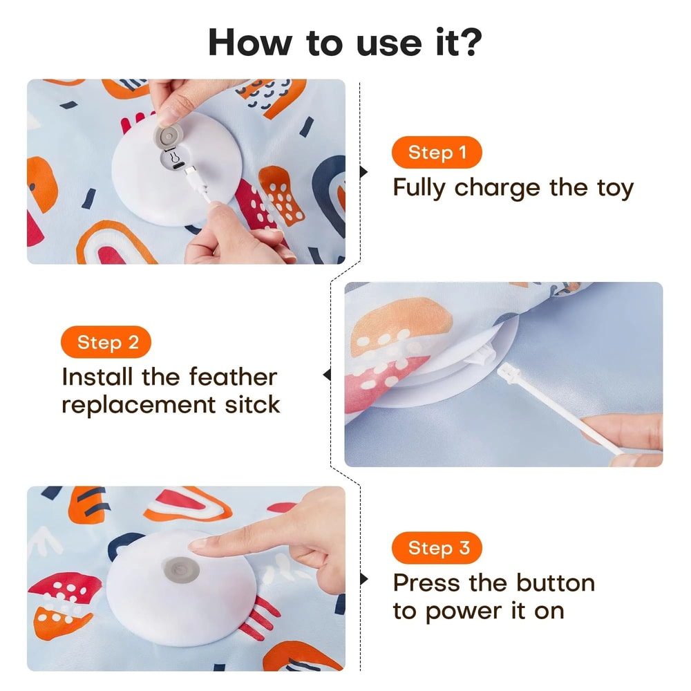 Smart Interactive Cat Toy Motion Activated Hide And Seek Feather Mouse Teaser 7