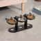 Elevated Cat Food Bowl With Stainless Steel Dish And Wooden Support Stand 2