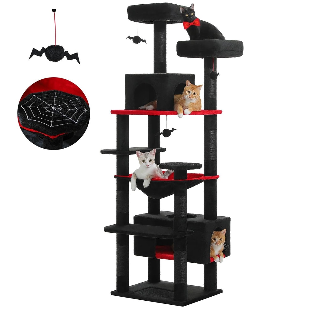 Large Cat Tree Tower With Scratching Posts Hammock Condos And Padded Perches 4