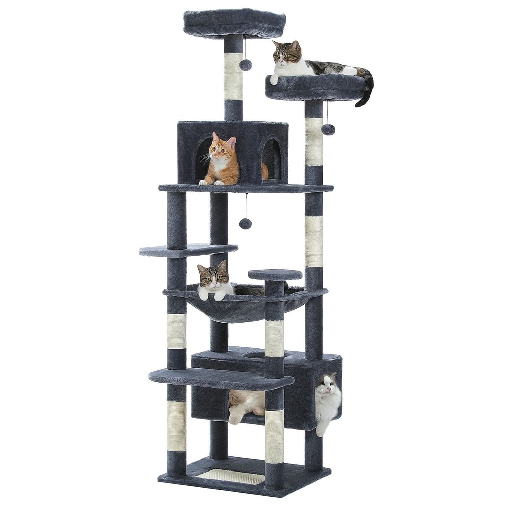 Large Cat Tree Tower With Scratching Posts Hammock Condos And Padded Perches 2