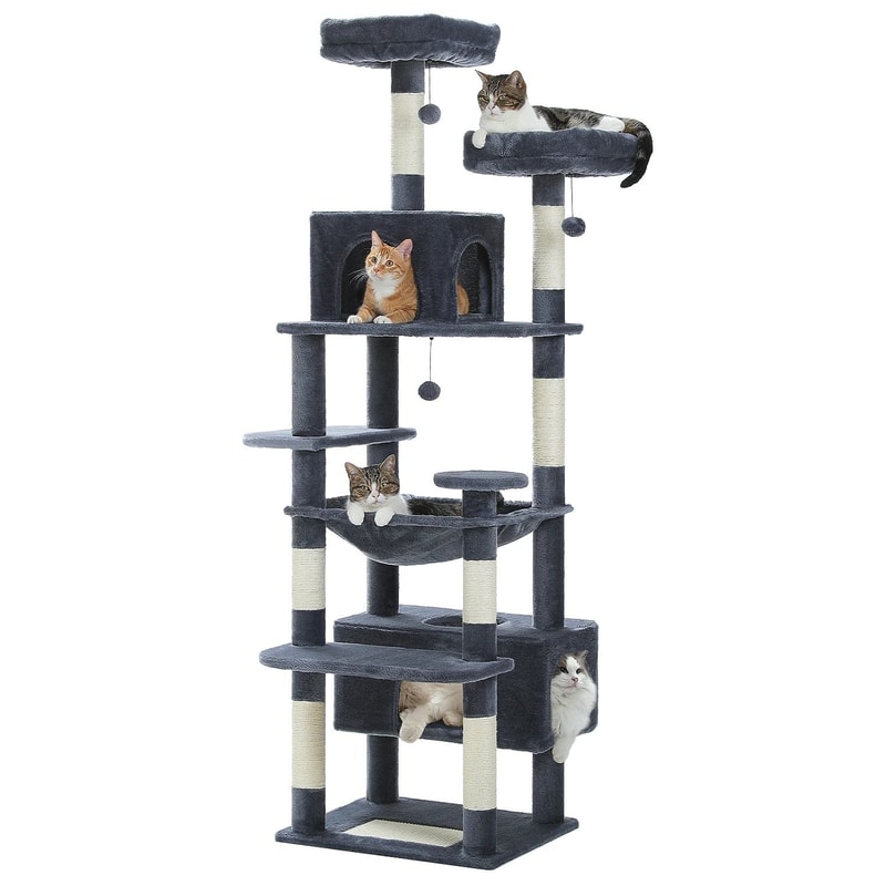 Large Cat Tree Tower With Scratching Posts Hammock Condos And Padded Perches 2