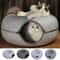 Interactive Cat Tunnel Bed Felt Donut Nest Scratcher House For Indoor Cats 0