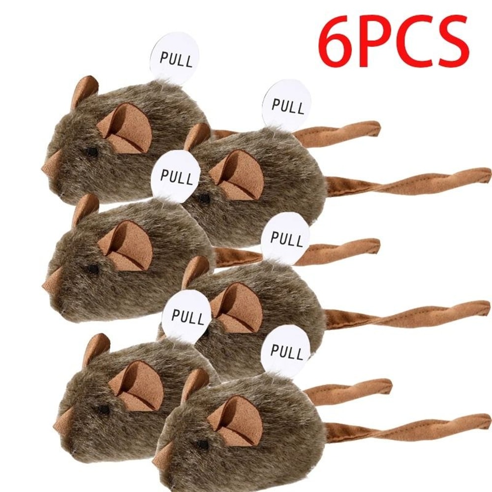 Interactive Mouse Plush Cat Toy Squeaky Bite Resistant Kitten Chew Toy 6