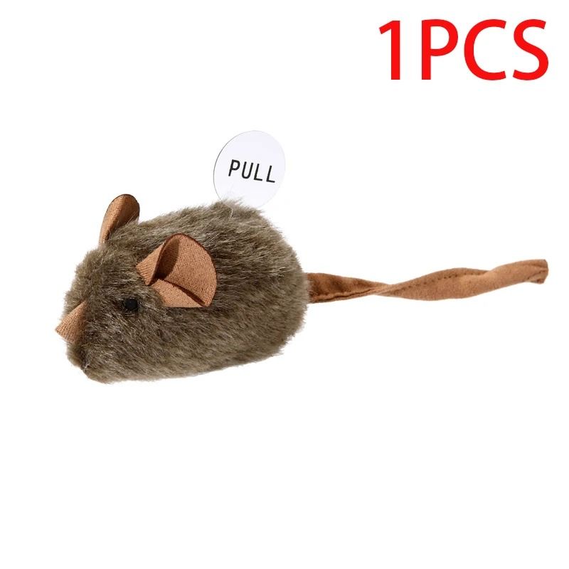 Interactive Mouse Plush Cat Toy Squeaky Bite Resistant Kitten Chew Toy 1