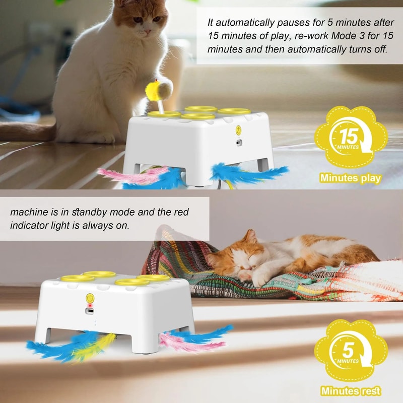 Rechargeable Interactive Pop Up Cat Toy Whack A Mole Play Toy For Cats And Kittens 3