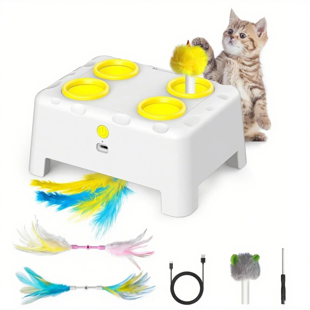 Rechargeable Interactive Pop Up Cat Toy Whack A Mole Play Toy For Cats And Kittens 5