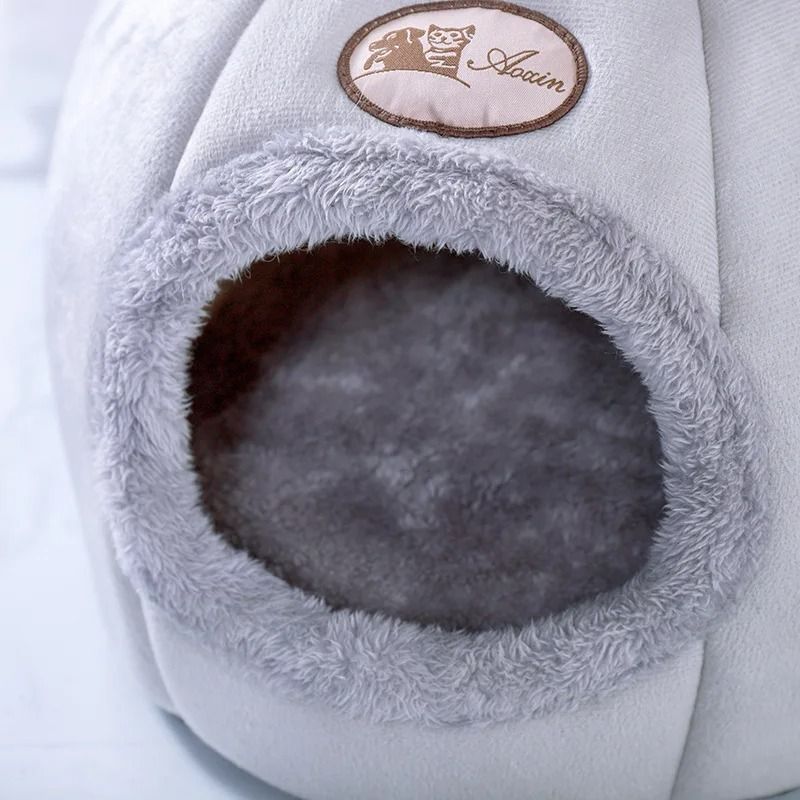 Cozy Winter Cat Cave Bed Deep Sleep Pet Nest House For Cats And Small Dogs 1