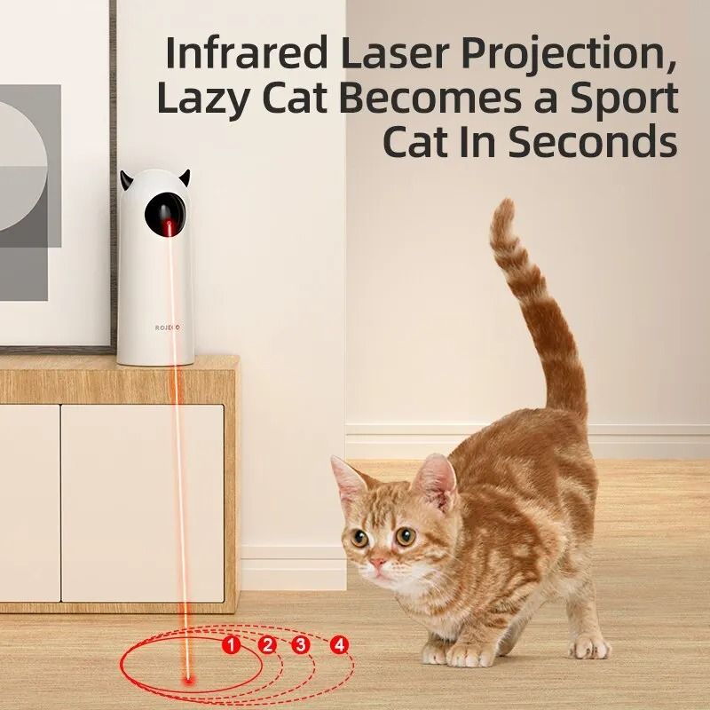 ROJECO Interactive LED Laser Cat Toy Smart Automatic Teasing Toy For Indoor Cats And Dogs 4