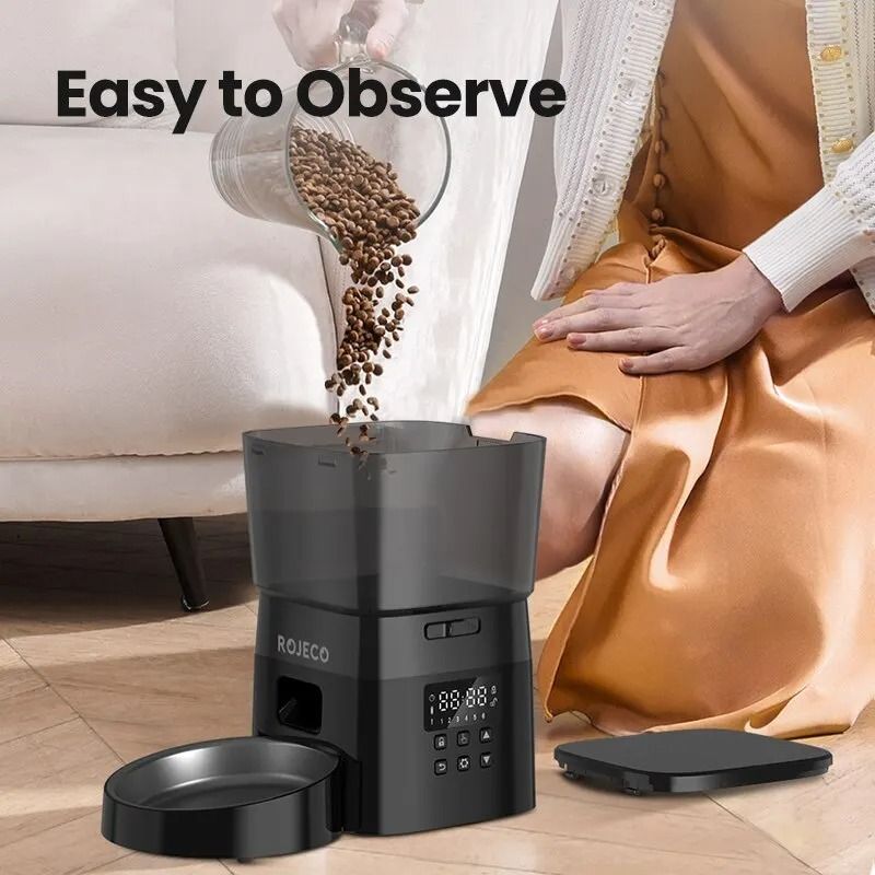 ROJECO Automatic Pet Feeder Smart Dry Food Dispenser For Cats And Dogs 8