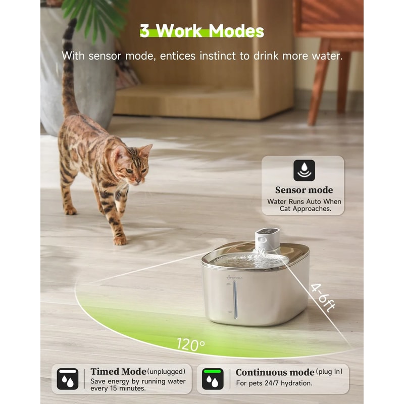 APETDOLA 4L Wireless Cat Water Fountain Automatic Sensor Pet Drinking Fountain For Cats And Dogs 5