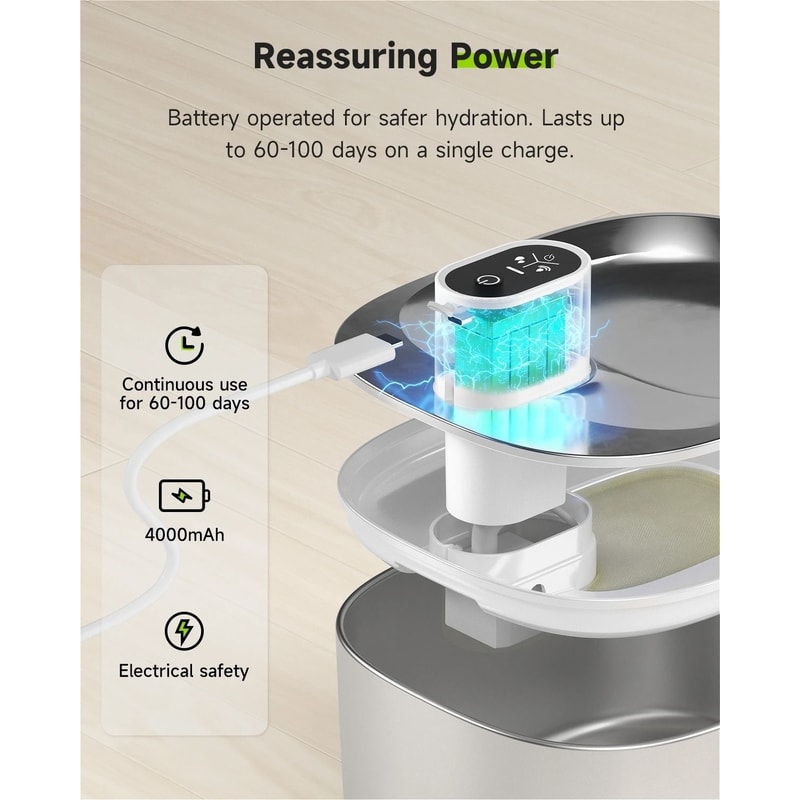 APETDOLA 4L Wireless Cat Water Fountain Automatic Sensor Pet Drinking Fountain For Cats And Dogs 6