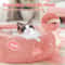 Soft Plush Donut Pet Bed Calming Faux Fur Sleeping Bed For Cats And Small Dogs 9