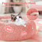 Soft Plush Donut Pet Bed Calming Faux Fur Sleeping Bed For Cats And Small Dogs 9